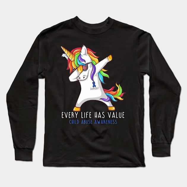 Every Life Has Value Child Abuse Awareness Long Sleeve T-Shirt by craiglimu